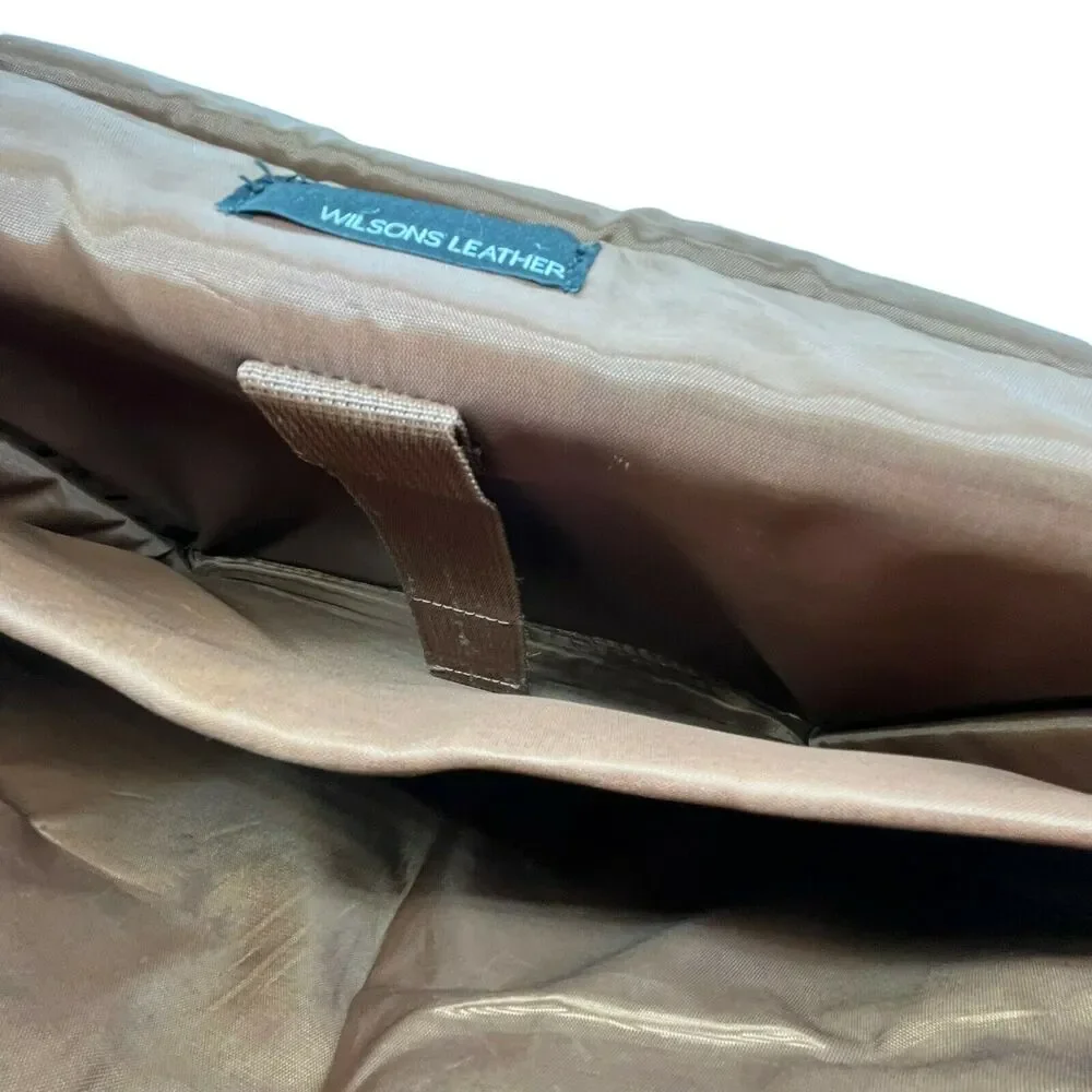 Wilsons Messenger Bag Satchel Briefcase Leather Unisex Brown Distressed Vintage